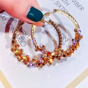 925 Cubic zirconia rhinestone hoop earring…